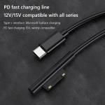 1.5M 15V/3A Magnetic Attraction Type-C Fast Charging Cable for Microsoft Surface Pro 3/4/5/6