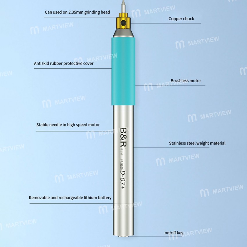 B&R D-07+ Upgraded Version Of The Second Generation Stainless Steel Electric Polished Pen