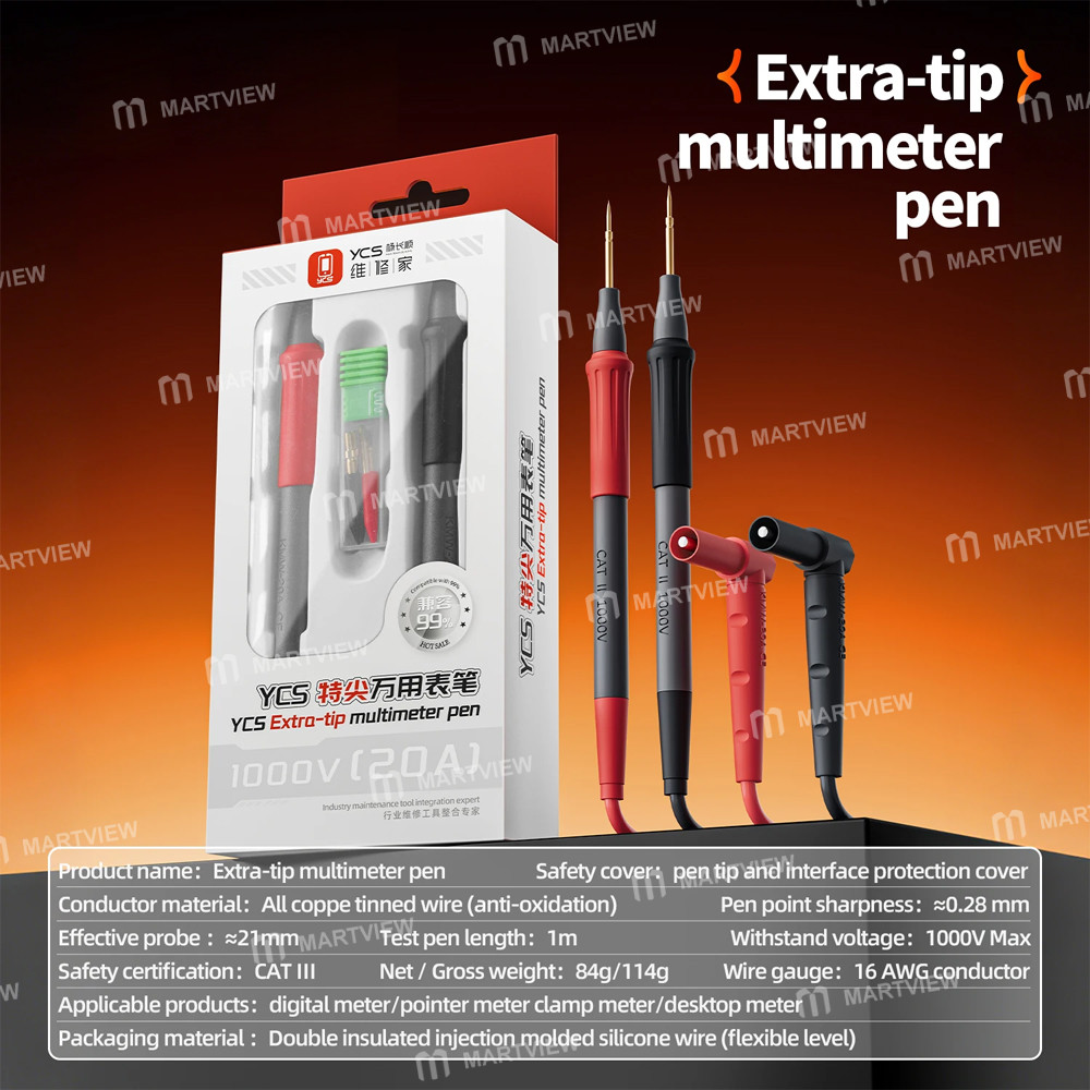 ycs 1000v-20a-extra-fine-extra-hard-multimeter-test-probe-pen-with-replaceable-needle-7