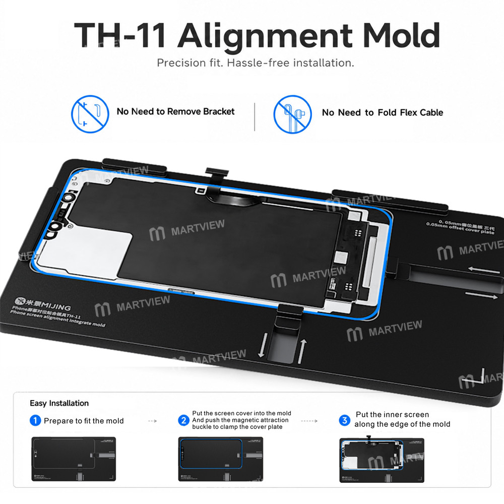mijing th-11-universal-phone-screen-alignment-integrated-mold-for-iphone-12-to-17pro-max-14