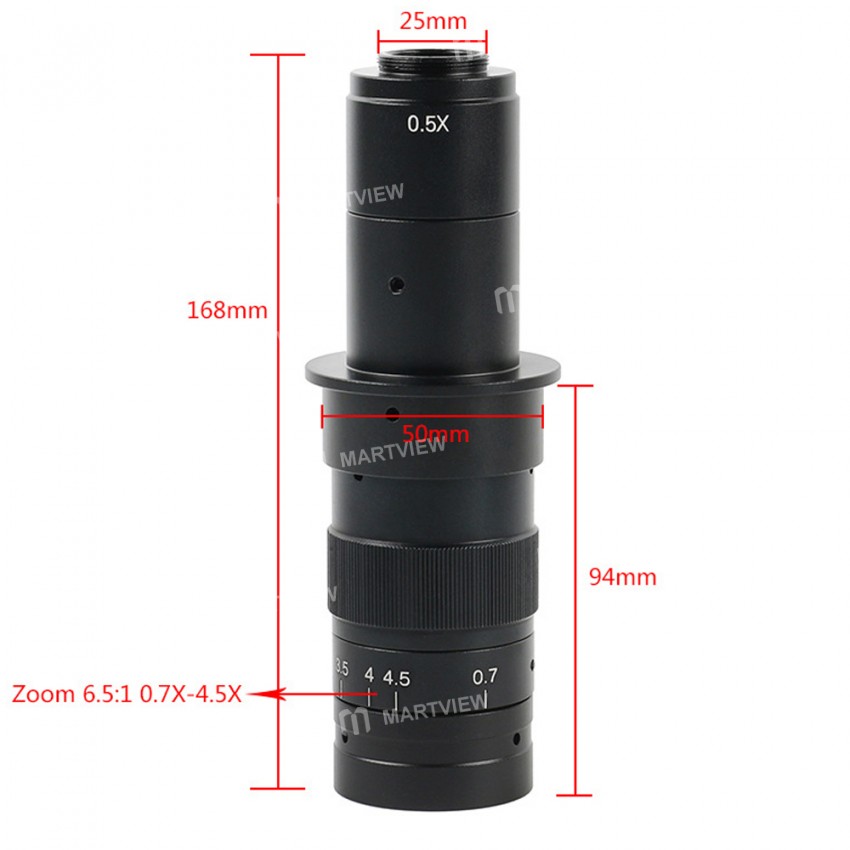 Ultra-clear 0.7-4.5X Continuous Zoom 180 Times Single-tube Optical Lens for Electron Microscope