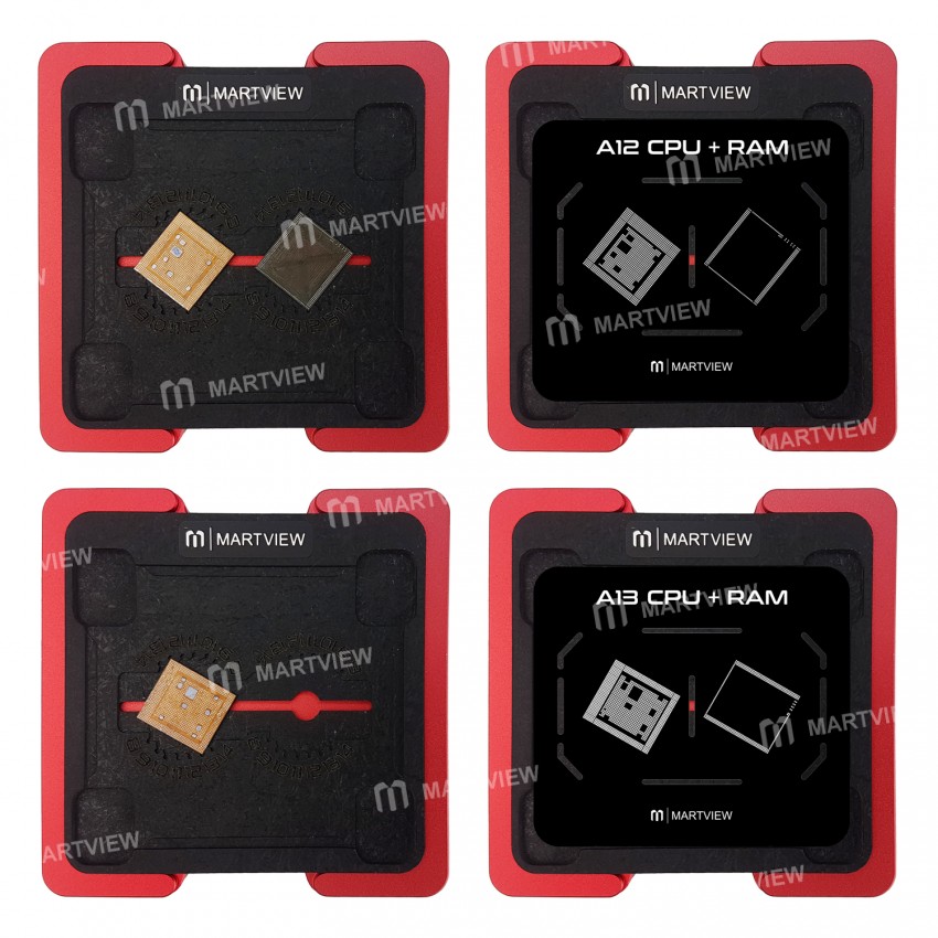 Martview RB-02 7in1 CPU Reballing Stencil Full Set for iPhone A8 A9 A10 A11 A12 A13 A14 - Malaysia