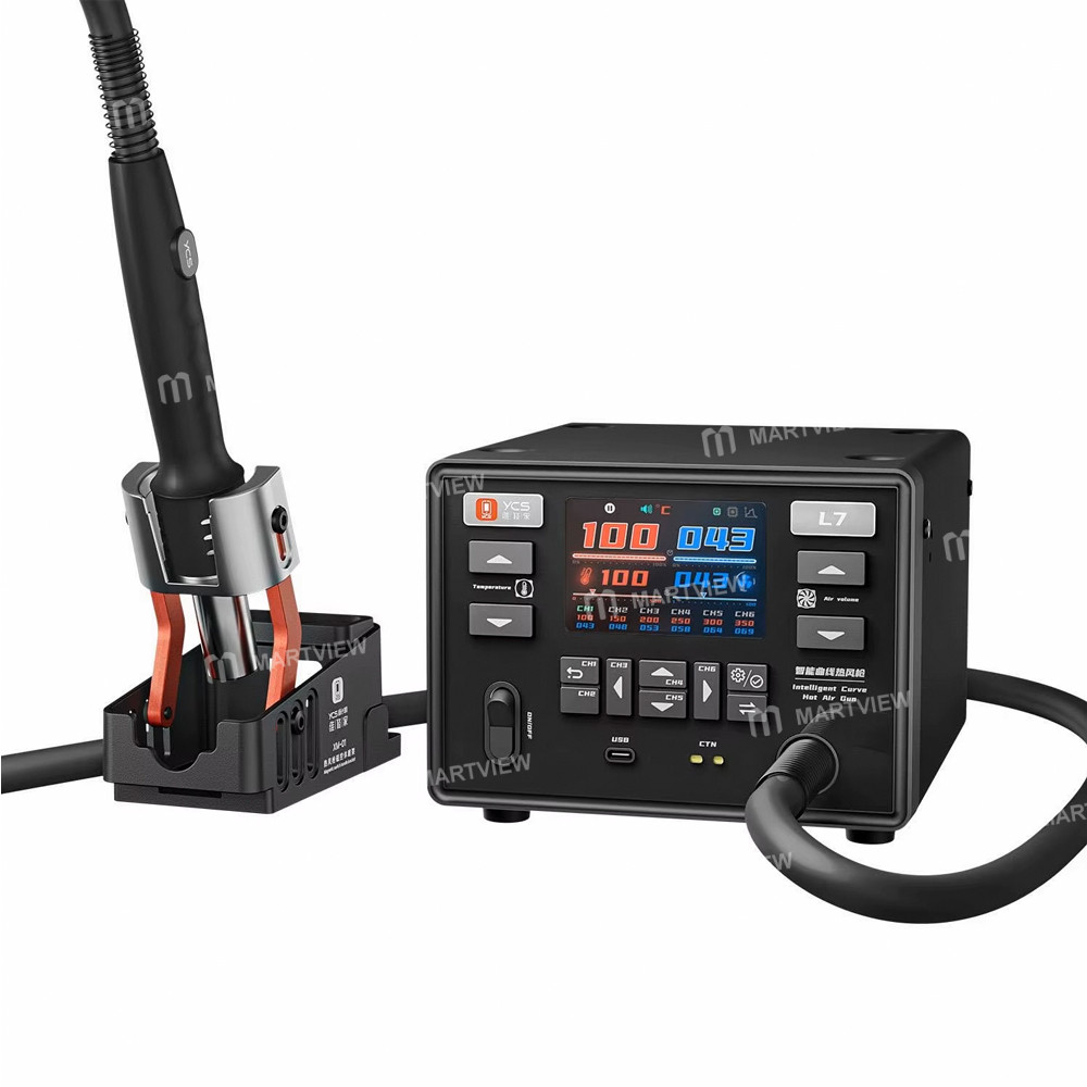 ycs l7-1400w-high-power-smart-automatic-temperature-system-curved-hot-air-gun-station-with-automatic