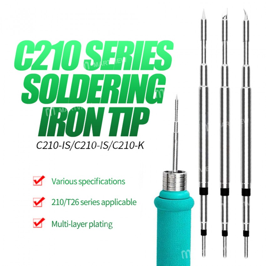 Relife RL-C210 Universal Soldering Iron Tip Compatible for JBC C210 Xsoldering T210 Sugon T26 Solder