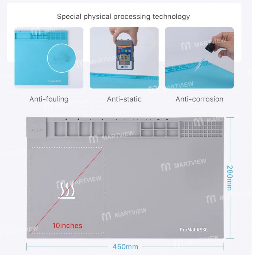 Refox RS30 ESD Professional Silicone Repair Heating Mat for Mobile Phone Repair