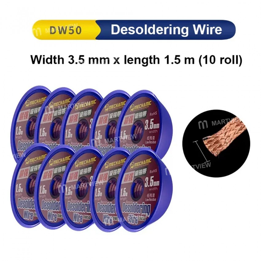 mechanic dw50-low-residue-desoldering-wire-for-mobile-phone-pcb-board-repair-9