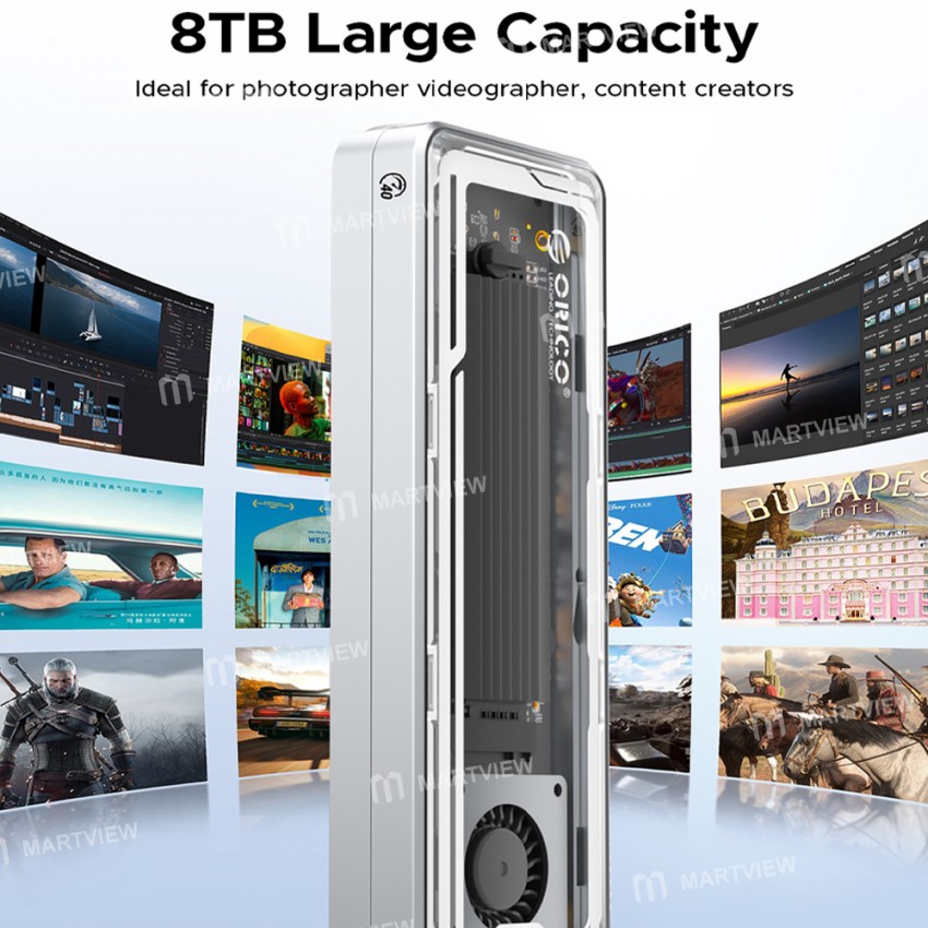 orico aagm2-u4-usb4-40gbps-nvme-m2-ssd-enclosure-with-cooling-fan-compatible-thunderbolt-3-4-6