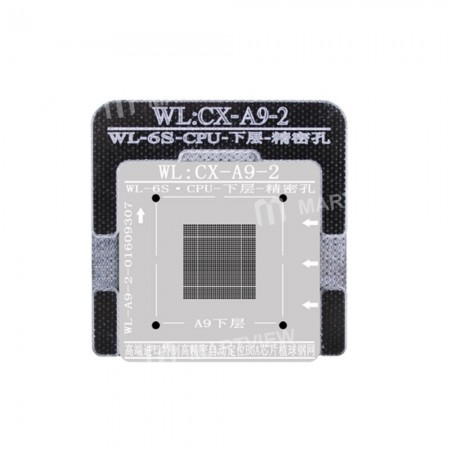 WL High-Quality A9 CPU Lower Tin Plate Steel Net BGA Reballing Stencil with Fixed Plate for iPhone 6S / 6S Plus
