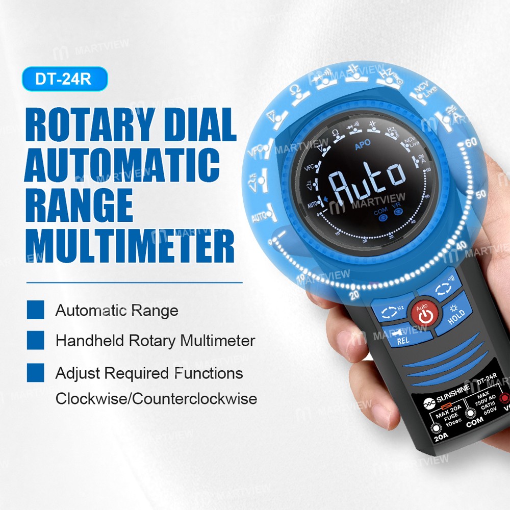 sunshine dt-24r-true-rms-smart-color-screen-rotary-dial-multimeter-with-ncv-live-temp-test-2