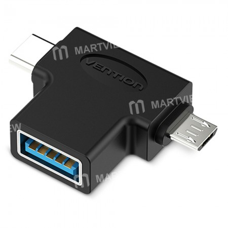 Vention 2-in-1 Type-C to USB / Micro USB OTG Converter Adapter for Huawei / Xiaomi / Samsung
