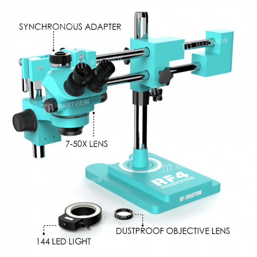 RF4 High-definition Binocular Stereo Continuous Zoom Industrial Microscope for PCB Repair