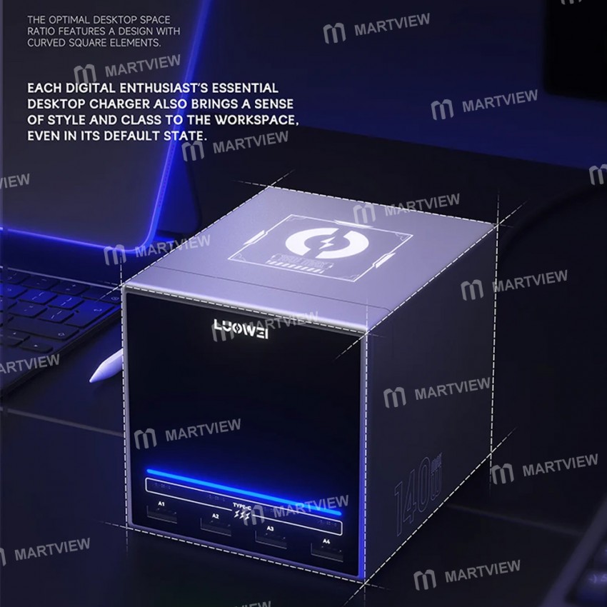 luowei lw-u1-140w-raptor-8-ports-usb-type-c-charger-station-with-wireless-charging-12