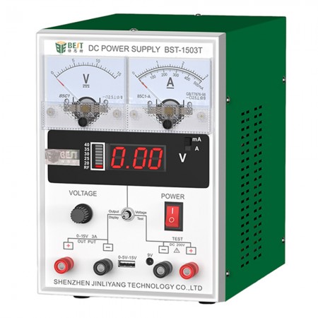BST-1503T 15V / 3A LED Display DC Regulated Power Supply with Pointer Table for Mobile Phone Repair