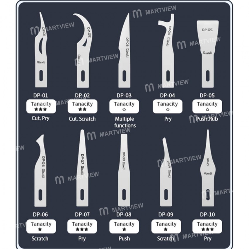 QianLi DP 10-in-1 Handmade Polished Blades for Motherboard Repair and Professional Glue Removing