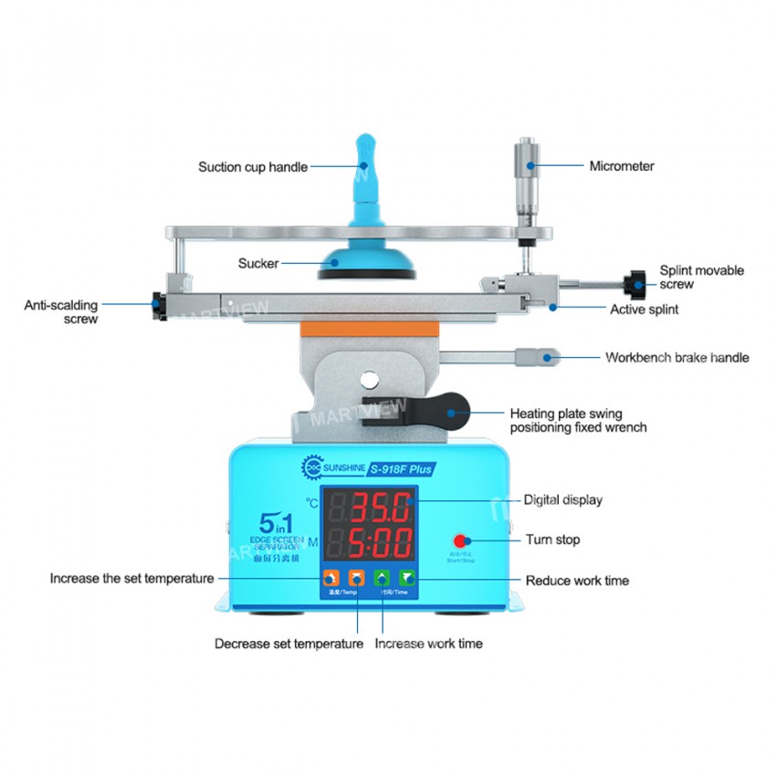 sunshine s-918f-plus-5-in-1-360-rotation-multi-function-curved-screen-separator-12