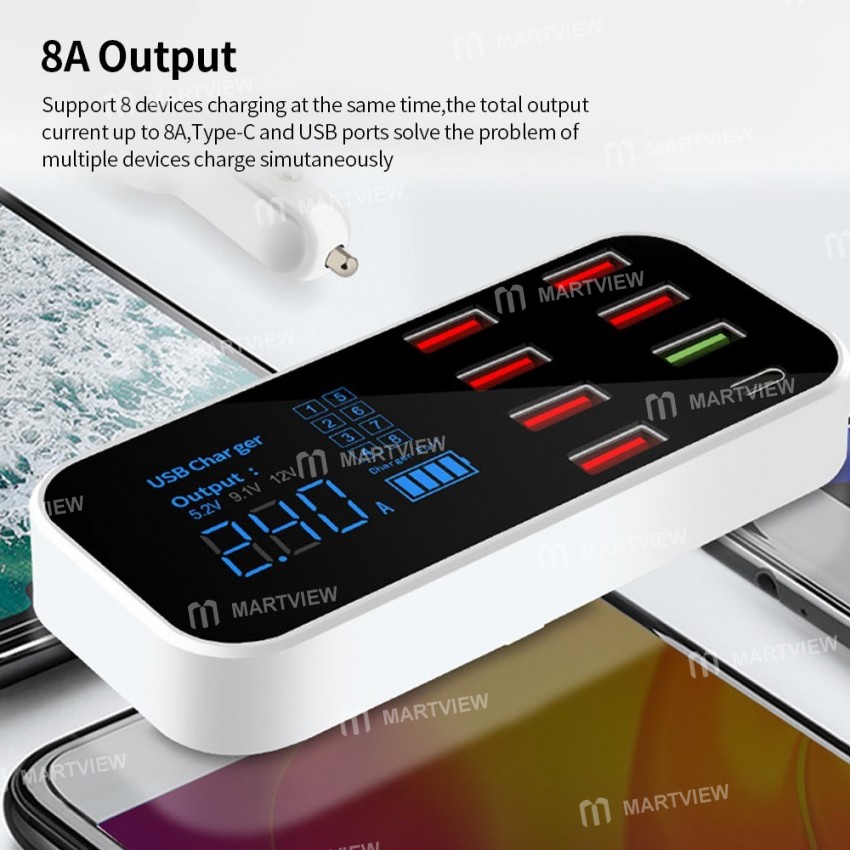 8 port-usb-qc30-quick-charging-intelligent-vehicle-charger-with-led-display-4