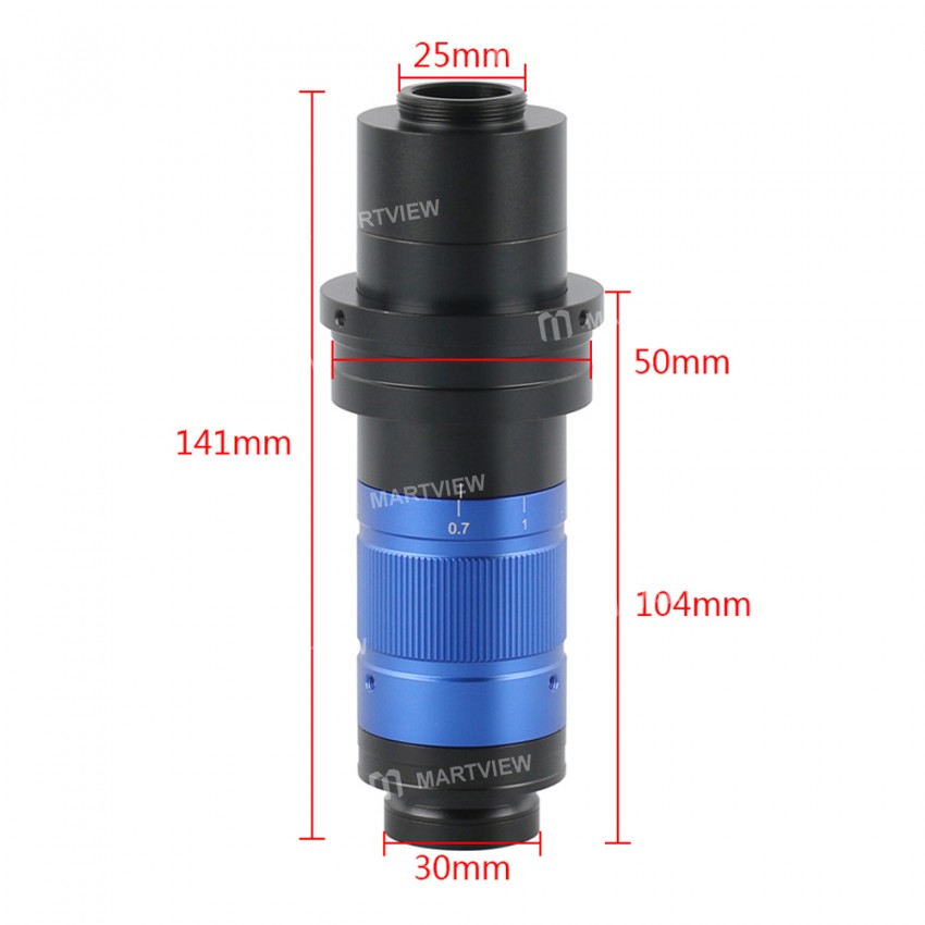 0.7X-5.6X Adjustable Continuous Magnification 300X 450X 600X Zoom C-mount Monocular Lens Suitable Fo