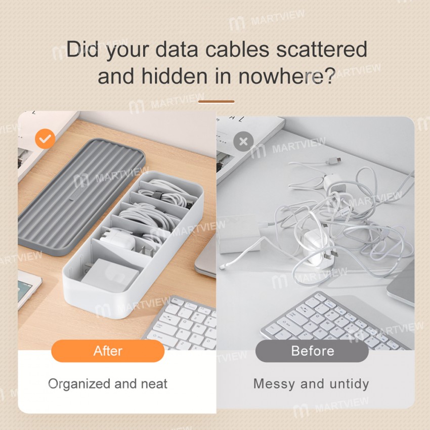 Orico CSB-18 Stackable Comes Type Desktop Data Cable Management Storage Box with Baffle