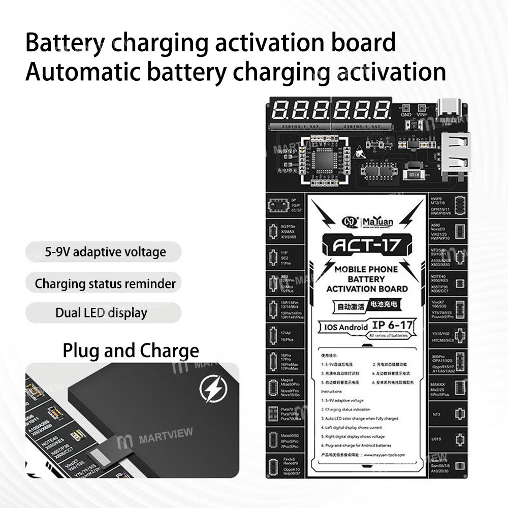 mayuan act-17-5v-9v-battery-activation-board-for-iphone-6-to-17pm-most-android-phones-2