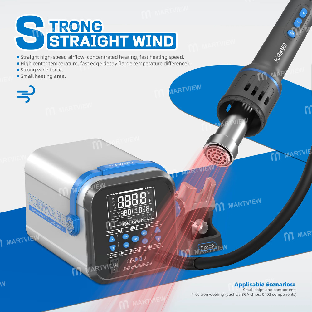 forward fw-bf03-tpu-1300w-high-precision-temperature-control-hot-air-gun-desoldering-rework-station-