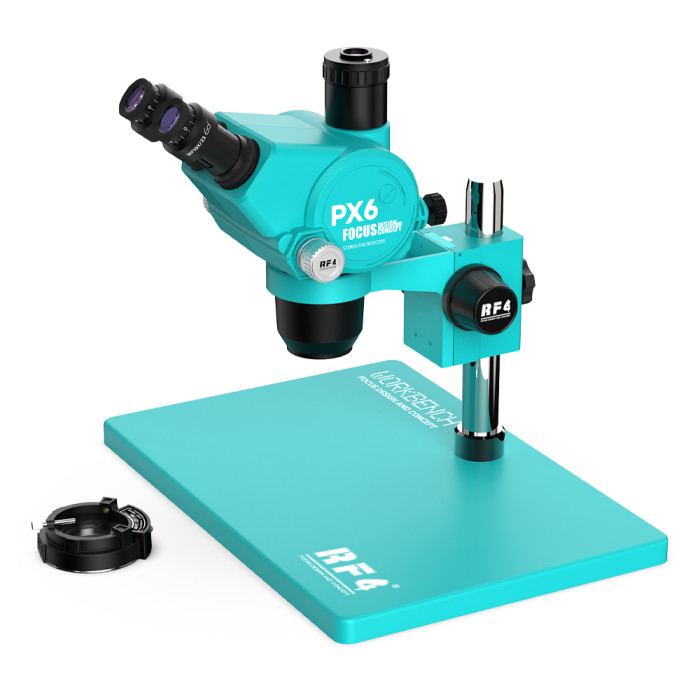 RF4 PX6 6.5-65X Synchronous Zoom Trinocular Stereo Microscope with