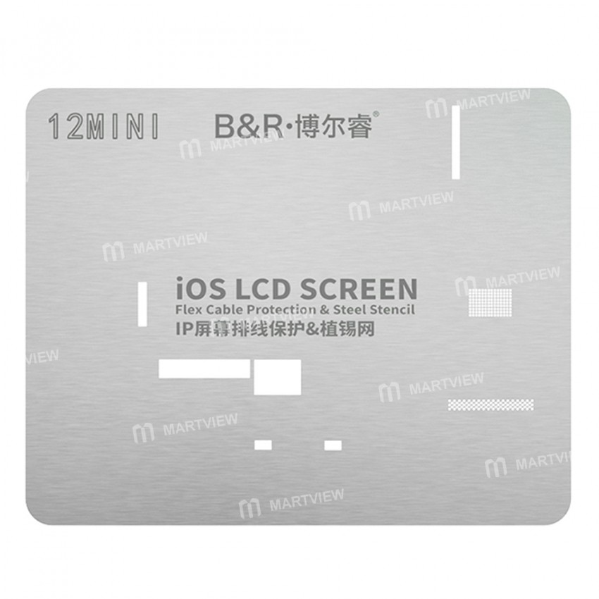 B&R IO6 iOS LCD Screen IC Flex Cable Protection & Steel Stencil Set for iPhone 11 to 13 Pro Max