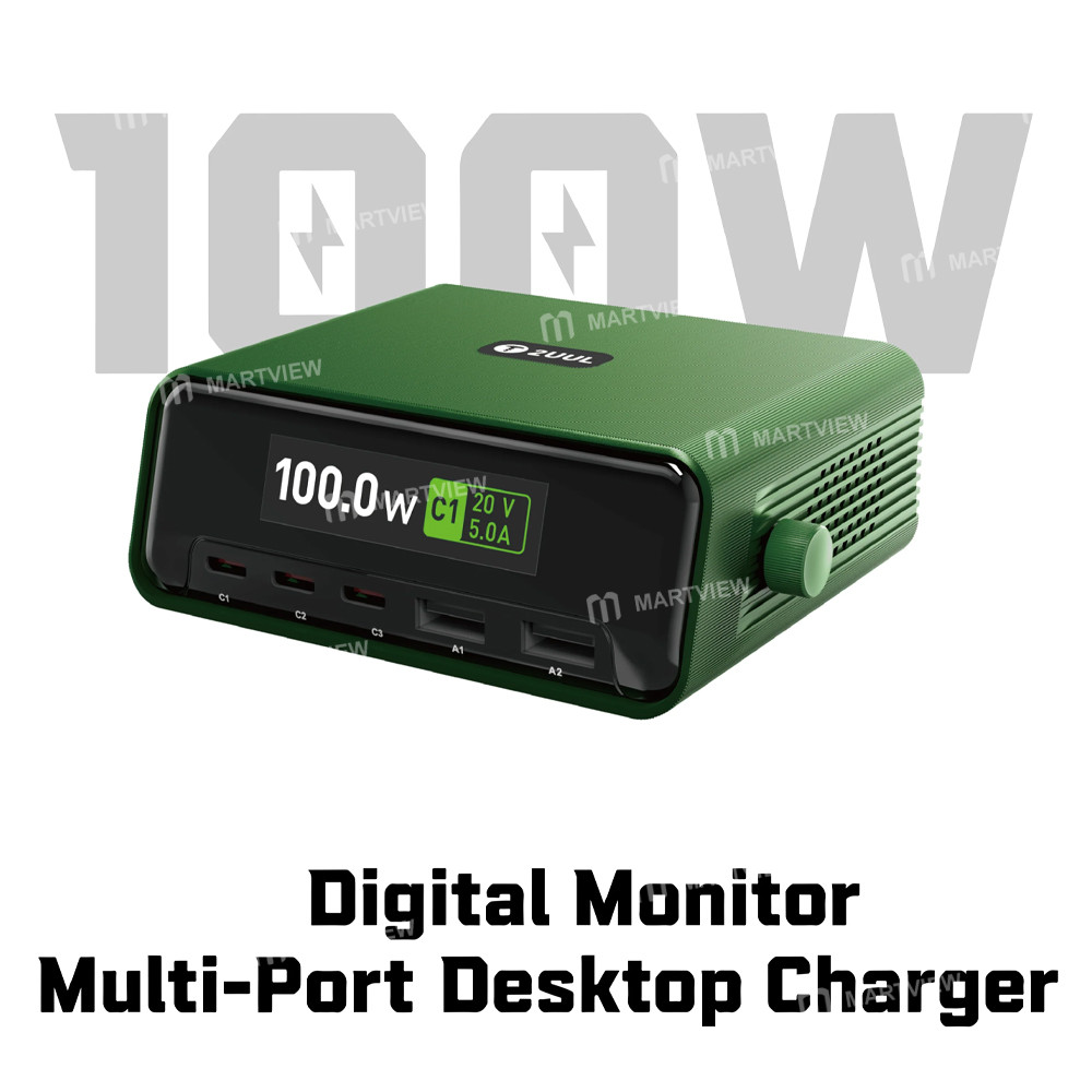2uul pc12-colorful-large-screen-smart-digital-monitor-110w-muit-port-desktop-charger-2