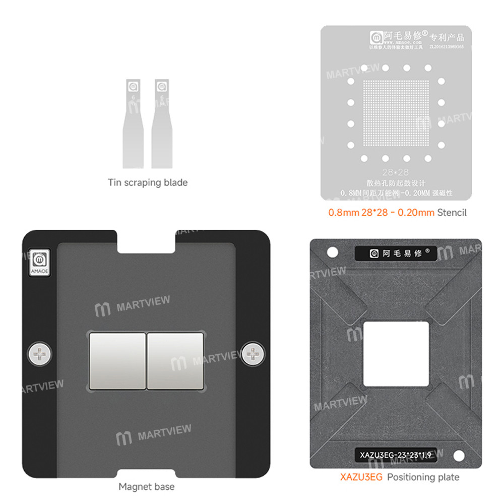 amaoe 020mm-xilinx-xazu3eg-automotive-host-chip-bga784-bga-reballing-stencil-tin-plating-platform-se