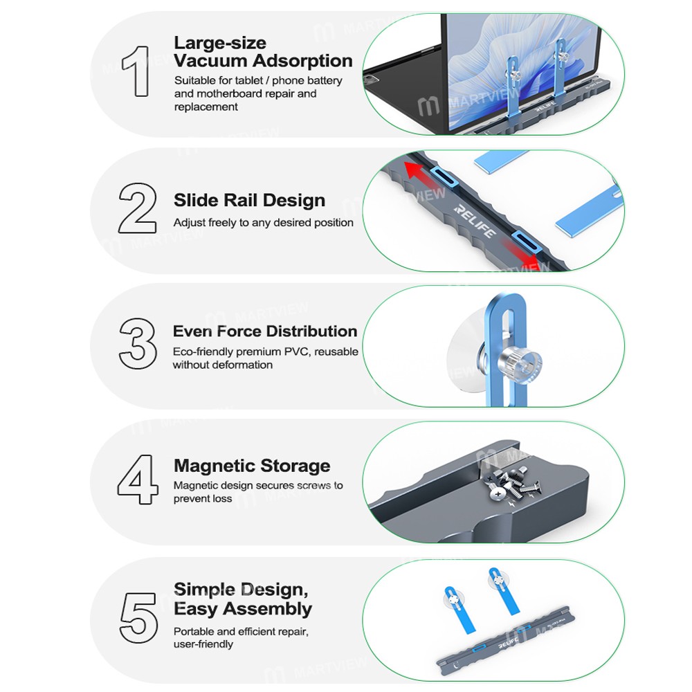 relife rl-092-plus-slide-rail-design-screen-removal-holder-for-mobile-phone-tablet-repair-8