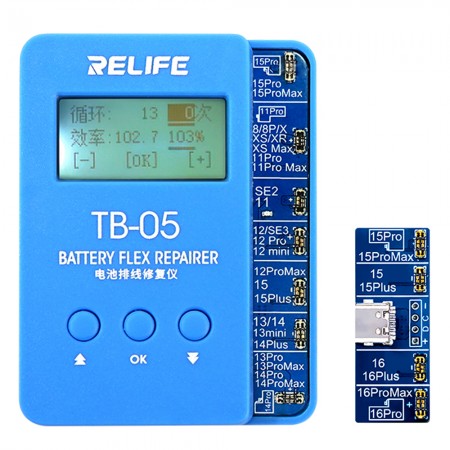 Relife TB-05 V10.0 Battery Repair Instrument for iPhone 8 to 16Pro Max Battery Data Cycles Recovery