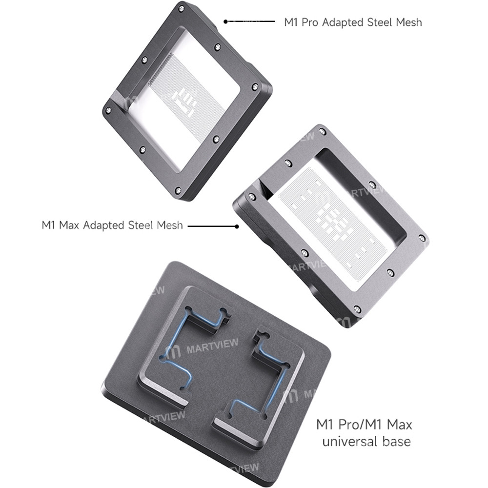 xzz m1-pro-m1-max-cpu-bga-reballing-stencil-plating-ball-platform-set-for-apple-macbook-7