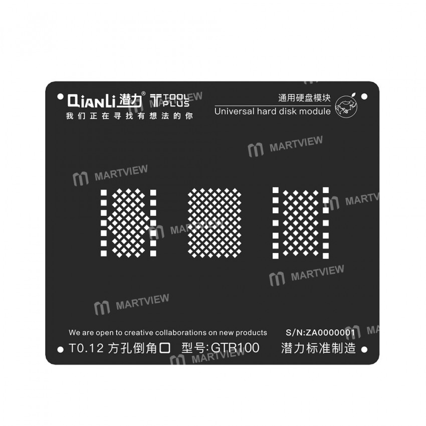 QianLi Universal Hard Disk Module NAND GTR100 BGA Reballing Black Stencil for iPhone 8 / 6S /6