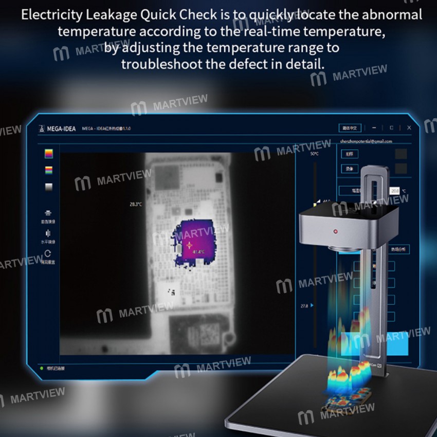 MEGA-IDEA Super IR Cam 2S 3D Infrared Thermal Imaging Analyzing Camera for PCB Short Circuit Diagnos