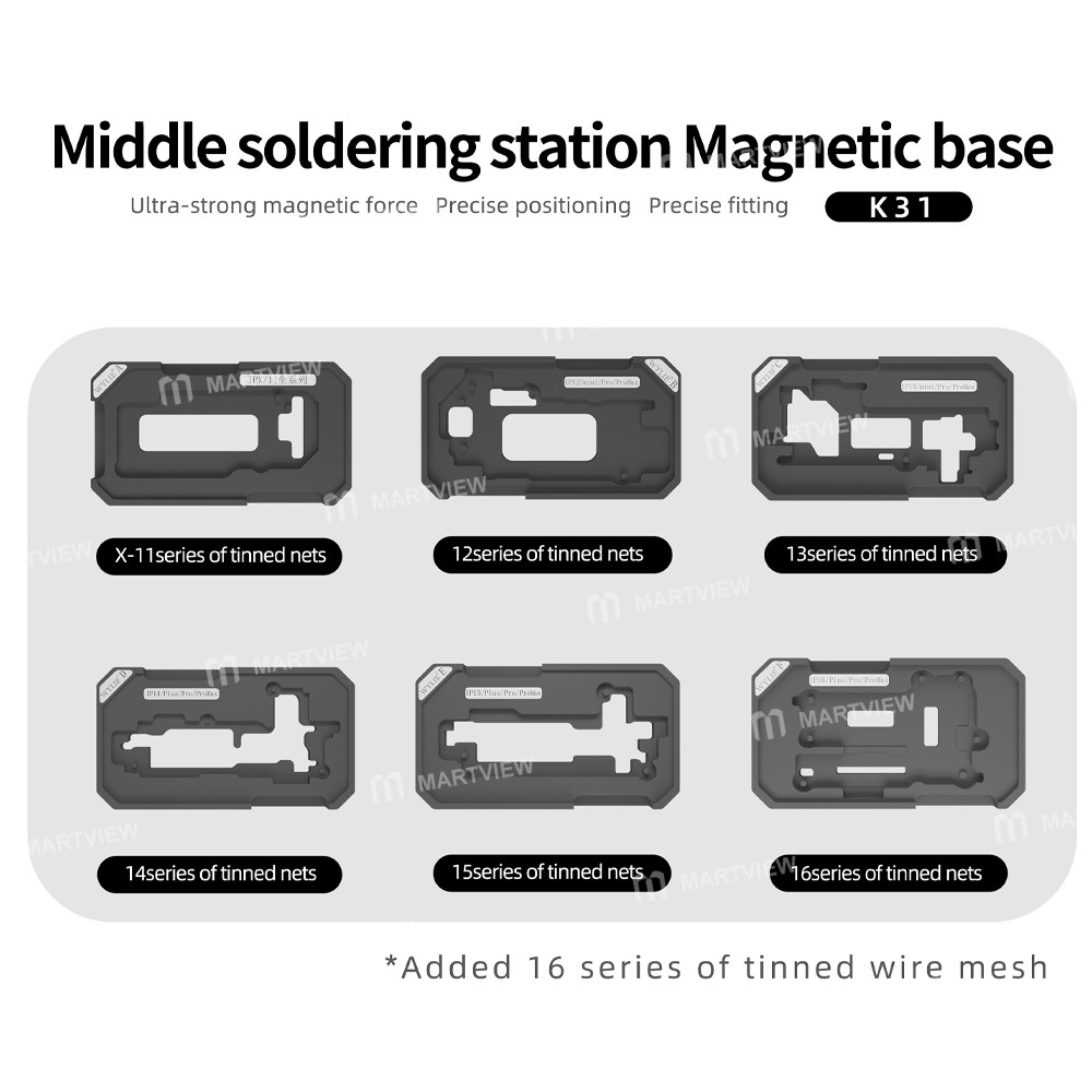 wylie k31-012mm-motherboard-middle-layer-planting-tin-platform-set-for-iphone-x-to-16pro-max-13