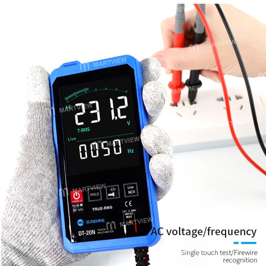 Sunshine DT-20N Multimeter Digital Touch Screen AC DC Voltage Tester Current Resistance Measurement
