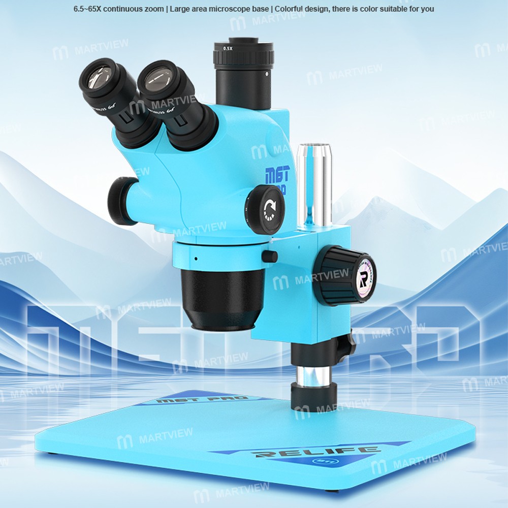relife rl-m6t-pro-b11-65x-65x-continuous-zoom-colorful-trinocular-hd-stereo-microscope-11