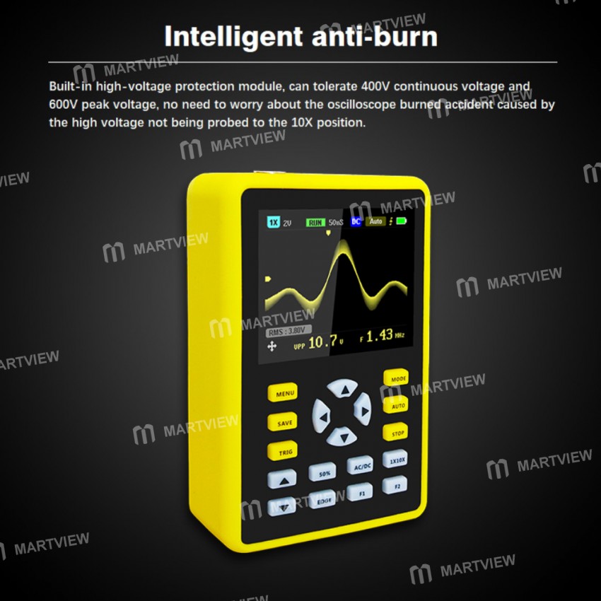 Fnirsi-5012H Portable Digital Oscilloscope 500MS / s Sampling Rate 100MHz Analog Bandwidth