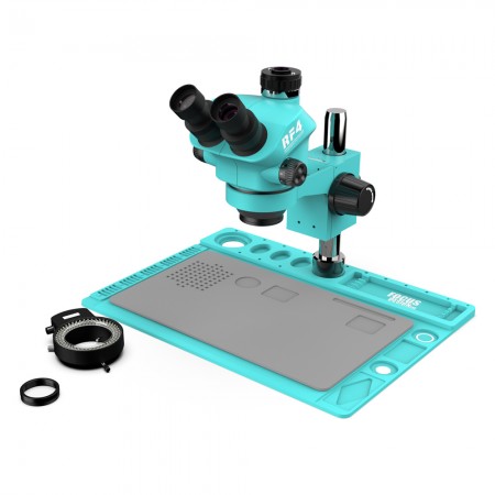 RF4 RF7050TVD2 7-50X Synchronous Zoom Trinocular Stereo Microscope with Aluminum Alloy Big Base