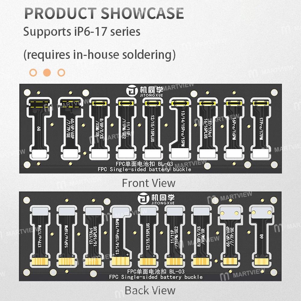 jtx bl-03-power-cable-battery-soft-fpc-connector-supports-iphone-6-to-17-series-9