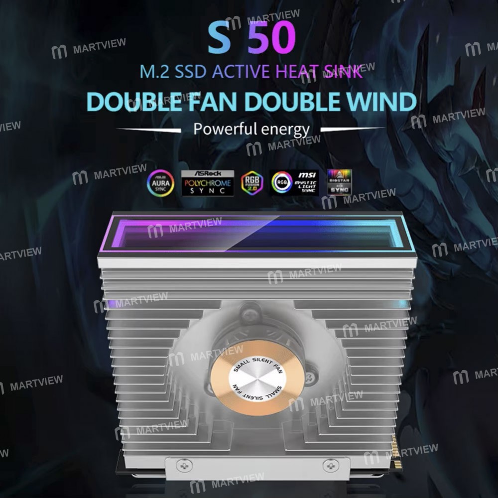 s50 argb-aluminum-alloy-m2-2280-ssd-radiator-with-50mm-pwm-dual-fan-9
