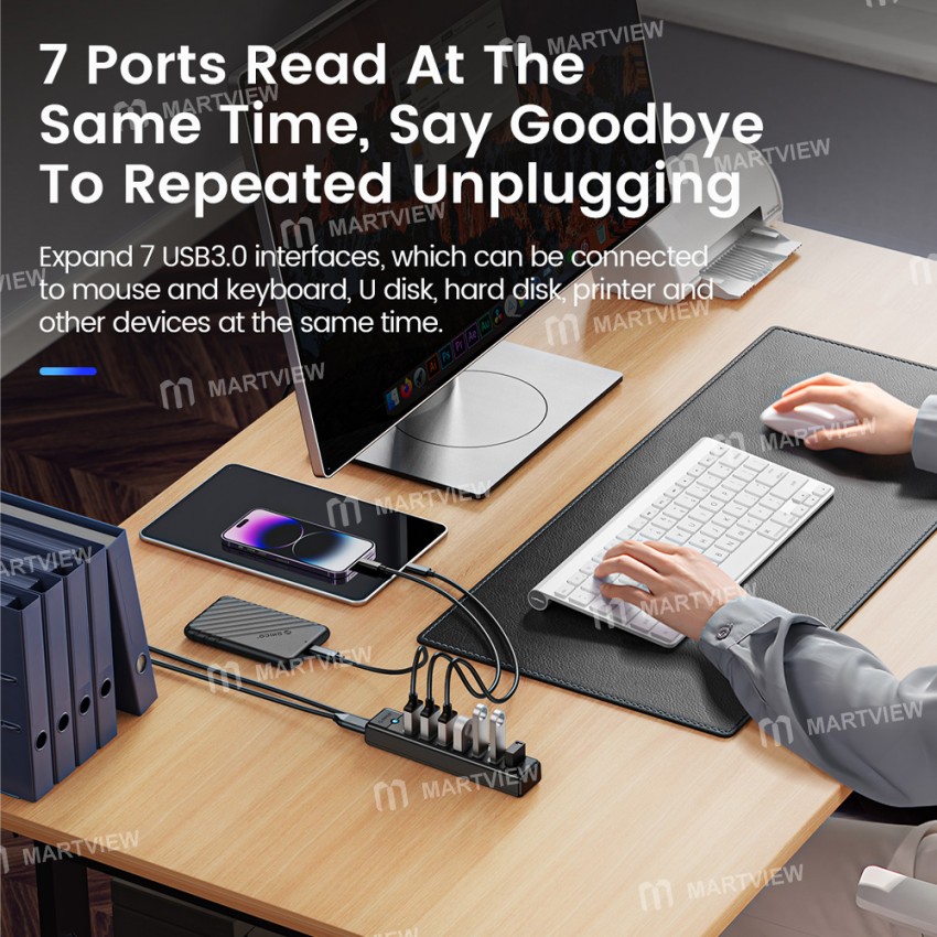 orico pw7u-u3-7-port-usb-30-5gbps-high-speed-transmission-hub-4