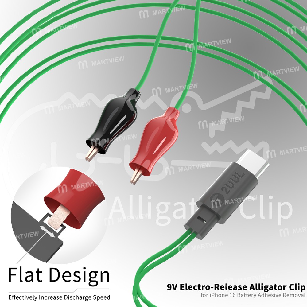 2uul pw03-9v-electro-release-alligator-clip-with-type-c-port-for-iphone-16-battery-adhesive-removal-