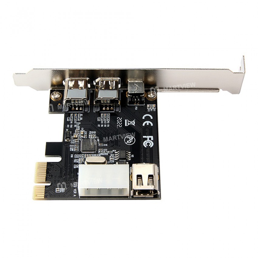 PCI-E 1X to 1394 3-port DV High-definition Video Capture Card with 2*1394A 6Pin Ports & 1*1394A 4Pin