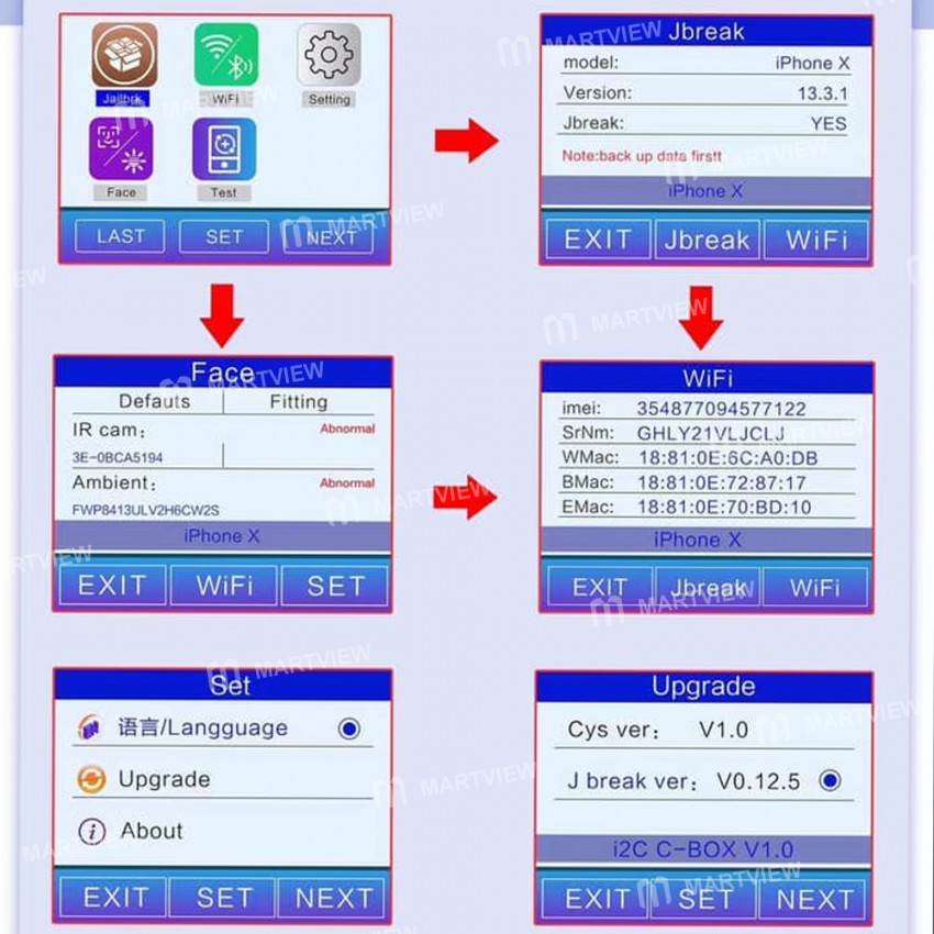 i2C C-BOX Jailbreak Box for Bypass ID Password On iOS Device PC Free / Query WIFI / Bluetooth Addres