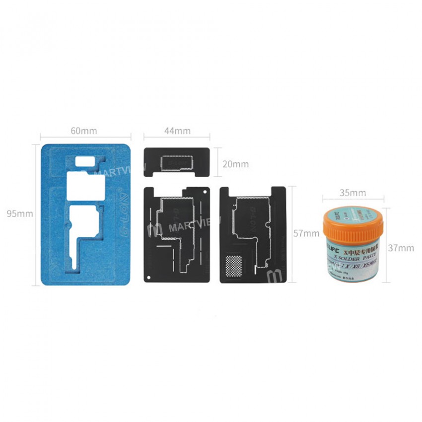 G-LON SS-032 Middle Layer BGA Reballing Fixture with Special Solder Paste for iPhone X / Xs / Xs Max