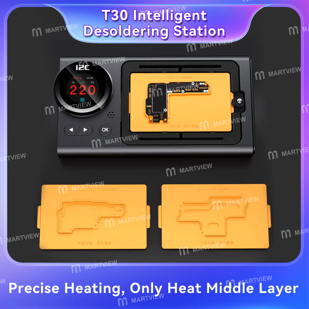 i2c t30-ceramic-heating-intelligent-desoldering-station-for-iphone-x-to-17pm-motherboard-repair-3