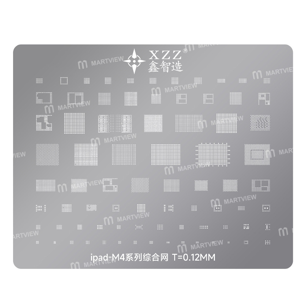 xzz 012mm-cpu-universal-series-bga-reballing-stencil-for-apple-ipad-m1-m2-m3-m4-m5-cpu-3