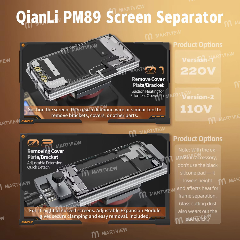 qianli pm89-7-inch-360-rotating-screen-heating-separator-with-built-in-suction-vacuum-pump-8
