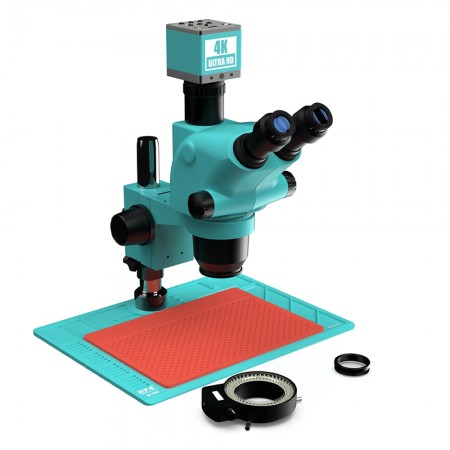 RF4 RF-6565-PO4 6.5X-65X Binocular Stereo Microscope with 4K Ultra HD Camera & PO4 Base