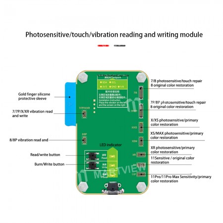 JC Photosensitive Data Backup Read & Write And Vibration Repair Module for iPhone 11 11Pro Xs XsMax X 8 8Plus 7 7Plus Compatible with JC PRO1000S